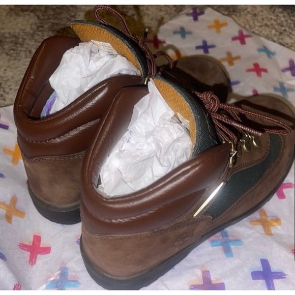 Timberland Ankle High Suede Green & Brown Hiking Boots - Picture 8 of 10